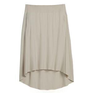 Athleta Cosmic Skirt Beige Tan Hi Lo Stretch Pockets Size M